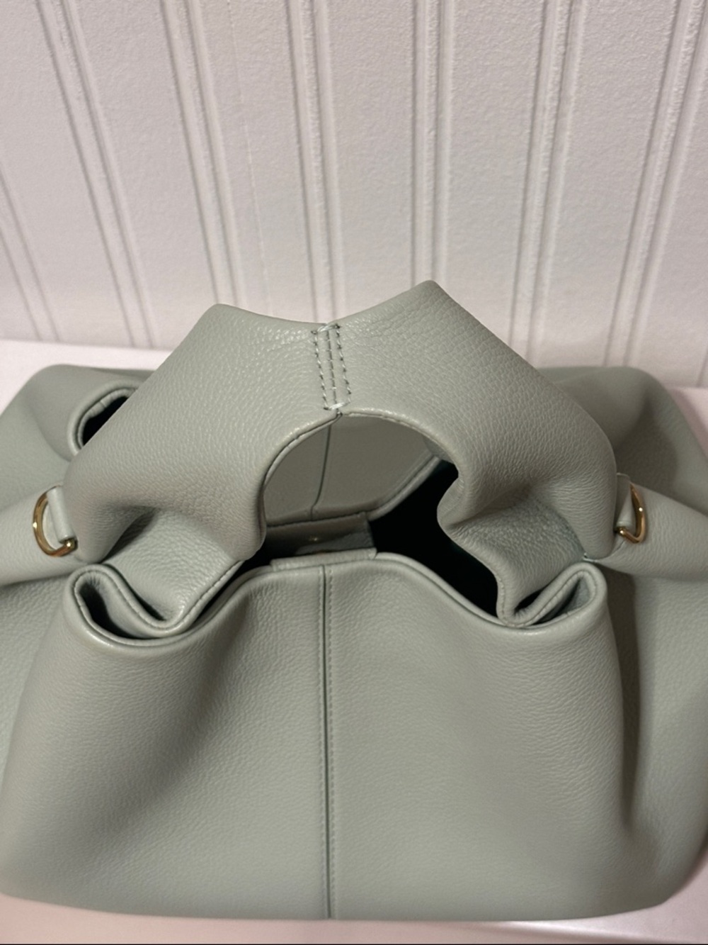 Polene Numero Neuf Mint Green Leather Handbag - Picture 3 of 14